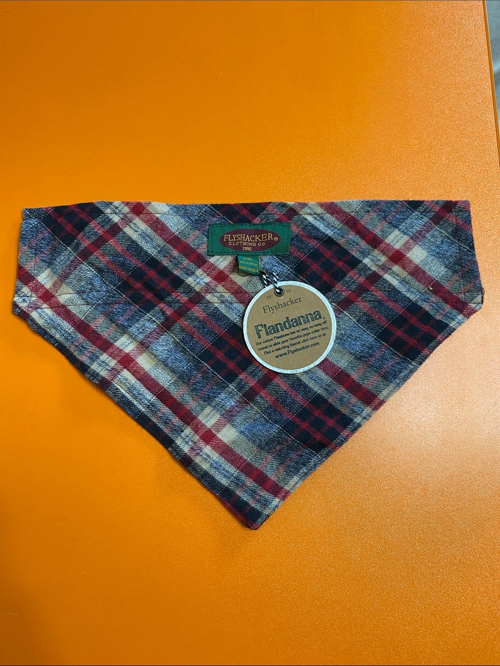Red Plaid Flannel “Flandana” Bandana Under Collar for Dogs 100% Cotton Outdoor